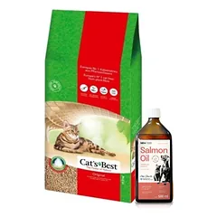JRS Cats Best Eko Plus -  Medinis kraikas su grumstais 30l / 13kg + Lab-V 100% lašišų aliejus įvairaus amžiaus šunims ir katėms 500ml šalto spaudimo
