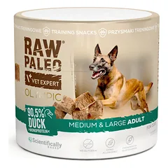 RAW PALEO Olympic Duck Medium Large 90g antis, hipoalerginis monoproteininis treniravimo skanėstas šunims