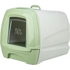 Trixie Drawer Litter Tray EasyDraw kačių tualetas su ištraukiama dėkle, pilkai žalias, 46 × 48 × 57 cm