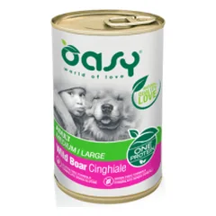 Oasy Adult Medium & Large Wild Boar vieno baltymo konservai su šerniena šunims