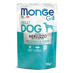 Konservuotas pašaras šunims MONGE GRILL su menke, 100g