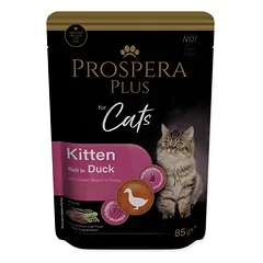 Prospera Plus Pouch Kitten drėgnas maistas kačiukams, lašišos ir anties mišinys, 12x 85 g — 3 nuotrauka