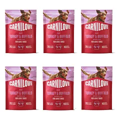 CARNILOVE Dog Pouch Turkey and Buffalo 6x300g šlapias maistas su kalakutiena ir bizonu suaugusiems šunims