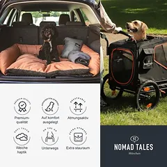 Nomad Tales Spirit automobilinė sėdynė šunims, pilka/mėlyna, apie L 42 x B 36 x H 33 cm — 5 nuotrauka