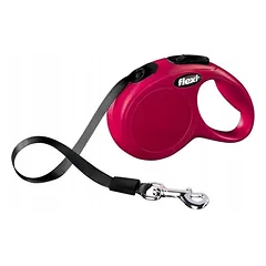 FLEXI Classic Tape pavadėlis, max 12kg, 3m juostelinis - raudona