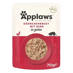 Applaws Pouch drebučiuose, drėgnas maistas katėms, ekonominė pakuotė 32 x 70 g — 2 nuotrauka