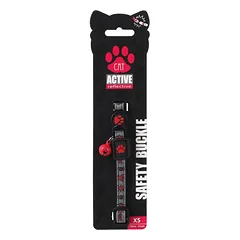 Active Cat Collar Reflective XS Red antskakalis katėms, reguliuojamas, atspindintis, su varpeliu, raudonas, 19-31 cm — 3 nuotrauka