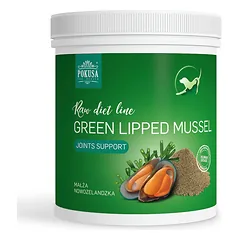 Pokusa Raw Diet Lipped Mussel - natūralus papildas iš Naujosios Zelandijos žaliųjų midijų, palaiko sąnarių funkciją., Zielonych / 150g — 2 nuotrauka