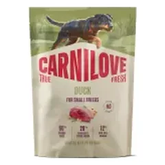 CARNILOVE Dog True Fresh DUCK Small Breeds maistas mažų veislių šunims