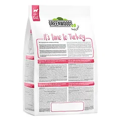 Greenwoods su kalakutiena, saldžiosiomis bulvėmis, žirniais ir moliūgu, sausas maistas katėms, 3 x 3 kg — 2 nuotrauka