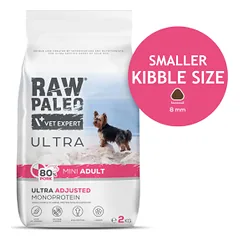 Raw Paleo Vet Expert Ultra Adult Mini Pork sausas maistas mažų veislių šunims, 2 kg