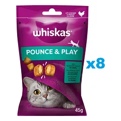 WHISKAS Energija ir gyvybingumas 8 x 45 g – skanėstas su vištiena katėms.