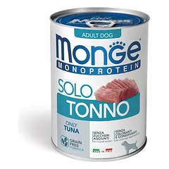 Monge Monoprotein paštetas, tik tunas, drėgnas maistas šunims 400 g parduotuvėje petbaze.lt