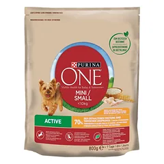 PURINA ONE Mini / Small Active soti vištiena su ryžiais mažoms veislėms 800 g