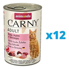 ANIMONDA Carny rinkinys Jautiena / kalakutiena / krevetės 12 x 400 g