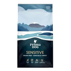 PrimaDog Adult Venison & Turkey begrūdis sausas ėdalas jautriems šunims su elniena ir kalakutiena, 20 kg