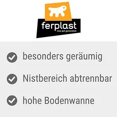 Ferplast narvas smulkiems gyvūnams Plaza 160, apie L 162 x B 60 x H 50 cm — 2 nuotrauka