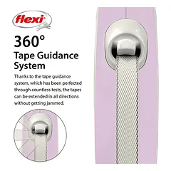 FLEXI pavadėlis šuniui New Comfort S juostinis 5m, rožinis — 3 nuotrauka