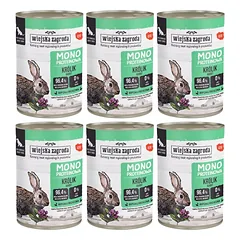WIEJSKA ZAGRODA Monoprotein Rabbit šlapias šunų maistas 6x400 g