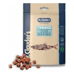 Dr. Clauders Trainee Snack Hering skanėstas šunims ir katėms gabaliukais su silke, 80 g