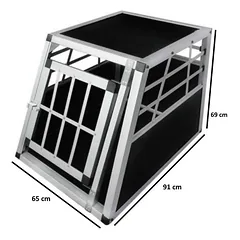Aliumininis transportavimo narvas šunims į automobilį – L 91 x 65 x 69 cm