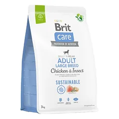 BRIT CARE Sustainable Adult Large breed chicken insekt suaugusiems didelių veislių šunims su vištiena ir vabzdžiais 3 kg