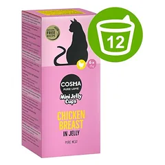 Cosma Mini Jelly Cups skanėstai katėms, ekonominė pakuotė 12 x 25 g
