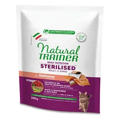 NATURAL TRAINER Cat adult Sterilised salmon su lašiša 0.3kg