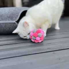 Aumüller žaislinis kamuoliukas katėms Pink Plush, 1 vnt. — 5 nuotrauka