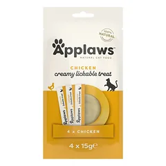 APPLAWS Cat Multipack 4 × 15 g – laižomi kreminiai skanėstai su vištiena katėms