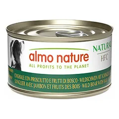 Almo Nature HFC Natural šernas su kumpiu ir miško uogomis, drėgnas maistas šunims 95 g parduotuvėje 1petshop.lt