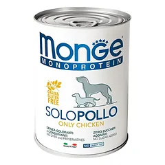 Monge Monoprotein Solo Chicken begrūdis paštetas šunims