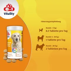 8in1 Vitality multivitaminų tabletės Adult, papildas šunims — 5 nuotrauka