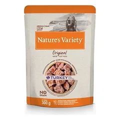Nature’s Variety Wet Original Med Dog drėgnas maistas šuniukams, jauniems ir vidutinių veislių šunims su kalakutiena, 300 g