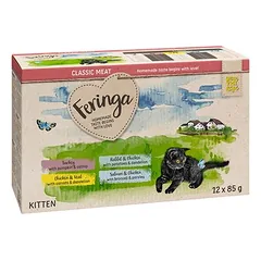 Feringa Classic Meat meniu Kitten maišeliai, drėgnas maistas kačiukams 12 x 85 g — 3 nuotrauka