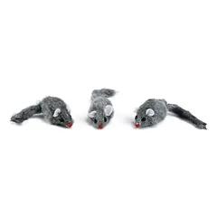 Beeztees Katzenspielzeug Maus grau - 3 Stück