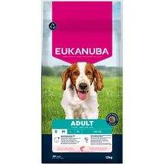 Eukanuba Life Care Adult S/M sausas maistas mažų ir vidutinių veislių šunims su lašiša ir miežiais, 12 kg