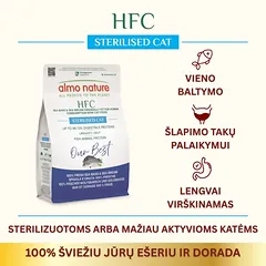 Almo Nature HFC Sterilised Sea Bass and Sea Bream sausas maistas katėms, 1.2 kg — 2 nuotrauka