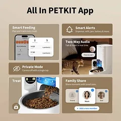 Petkit automatinė lesykla YumShare Solo 2 su kamera, Balta, su AI kamera — 5 nuotrauka