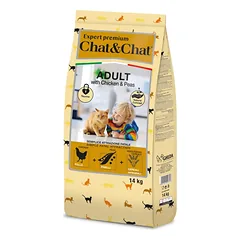 Chat & Chat Expert Suaugusiųjų Vištiena & Žirniai 14 kg