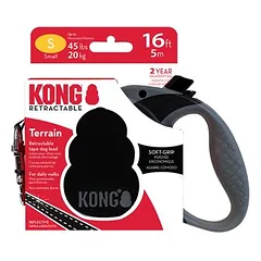 KONG Terrain ištraukiamas pavadėlis, juodas, Mažiems 5–10 kg — 4 nuotrauka