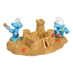 Aqua Della Aquariendekoration Schlümpfe Strand mit Sandburg