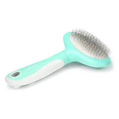 Record Hairmony Medium šepetys vidutiniams šunims atskleidžia ir pašalina iškritusius plaukus, su nerūdijančio plieno šereliais, 10,8×19 cm