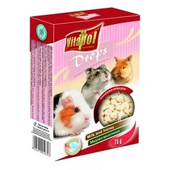 Vitapol Complementary Drops papildomas maistas graužikams su pienu ir medumi, 75 g