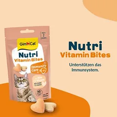 GimCat Nutri Vitamin Bites su višta, skanėstai katėms — 2 nuotrauka