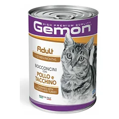 Gemon Wet Cat Chunkies Senior su vištiena ir kalakutiena konservai vyresniems katėms su vištiena ir kalakutiena, 415 g