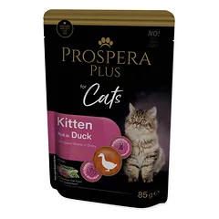 Prospera Plus Pouch Kitten, Duck, Green Beans drėgnas maistas kačiukams su antiena ir žaliomis pupelėmis, 85 g — 4 nuotrauka
