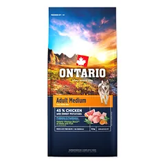 Ontario Adult Medium Chicken & Sweet Potatoes superpremium sausas maistas vidutinio dydžio šunims su vištiena ir saldžiaisiais bulvėmis, 12 kg