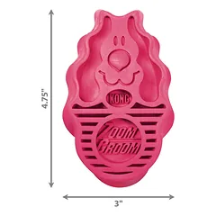KONG ZoomGroom Raspberry šepetėlis šunų kailio priežiūrai ir masažui — 3 nuotrauka