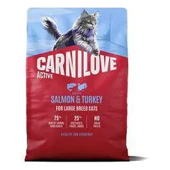 Carnilove Active Salmon&Turkey Adult Large Breed sausas maistas didelių veislių katėms, 2 kg